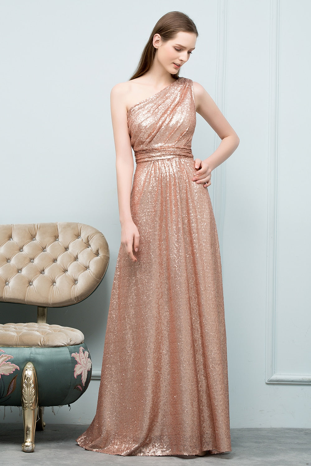 Robe Demoiselle d'Honneur Rose Gold